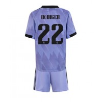 Real Madrid Antonio Rudiger #22 Udebanesæt Børn 2022-23 Kortærmet (+ Korte bukser)